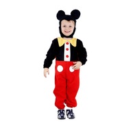 Costum Mickey Mouse, 2 piese, acoperitoare cap si combinezon, 3 ani