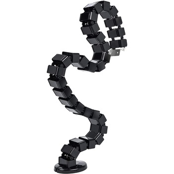 Sistem mascare flexibil cabluri pt birou cu talpa QMOBILI Pipe Negru , profil mascare cabluri vertical, 120 cm Sistem mascare flexibil cabluri pt birou cu talpa QMOBILI Pipe Negru , profil mascare cabluri vertical, 120 cm