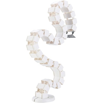 Sistem mascare flexibil cabluri pt birou cu talpa QMOBILI Pipe Alb, profil mascare cabluri vertical, 120 cm Sistem mascare flexibil cabluri pt birou cu talpa QMOBILI Pipe Alb, profil mascare cabluri vertical, 120 cm