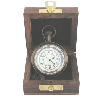 Ceas Sea Club de buzunar, alama antichizata, cutie de lemn,Ø 5.5cm Ceas Sea Club de buzunar, alama antichizata, cutie de lemn,Ø 5.5cm