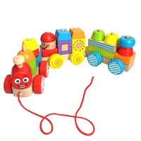 Jucarie din lemn, Tren cu cuburi educative, eduBEBE, N59-1