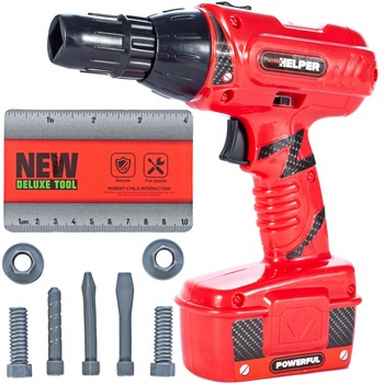 Bormasina Good Helper cu baterii , 9 piese , Robentoys Bormasina Good Helper cu baterii , 9 piese , Robentoys