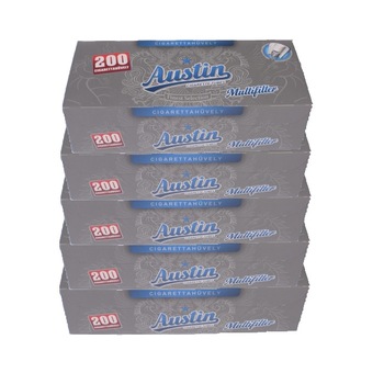 Set Tuburi tigari pentru injectat tutun Austin 5 cutii x 200 buc , multifiltru carbon,foita filtru alba, 1000 buc Set Tuburi tigari pentru injectat tutun Austin 5 cutii x 200 buc , multifiltru carbon,foita filtru alba, 1000 buc