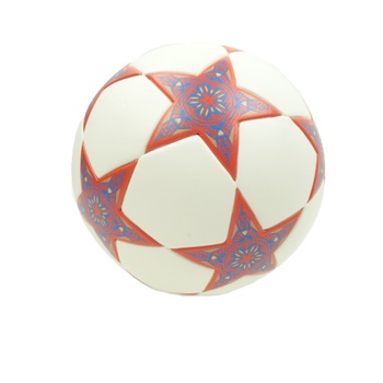 Minge de fotbal, din piele ecologica, marimea 5, stele, alb/rosu/albastru Minge de fotbal, din piele ecologica, marimea 5, stele, alb/rosu/albastru