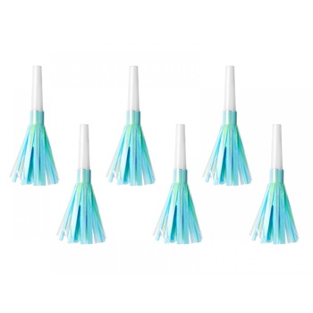 Set 6 suflatori cu franjuri, Deco, Bleu, 12,5cm Set 6 suflatori cu franjuri, Deco, Bleu, 12,5cm