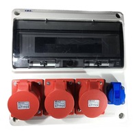 tablou electric echipat cu 3 prize 5 poli 16a si 2 prize monofazice schuko fara sigurante organizare de santier plastic ip44 imagen 5_0_
0