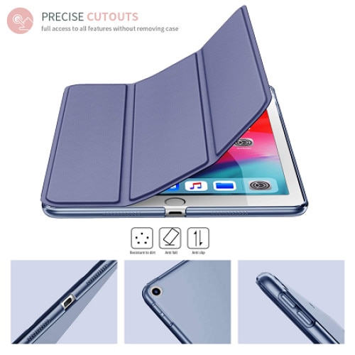 Husa Smart Cover compatibila cu Ipad Pro 11" 2018-2020-2021-2022, inchidere magnetica, functie wake-sleep, Albastru Navy, TELGORBCS