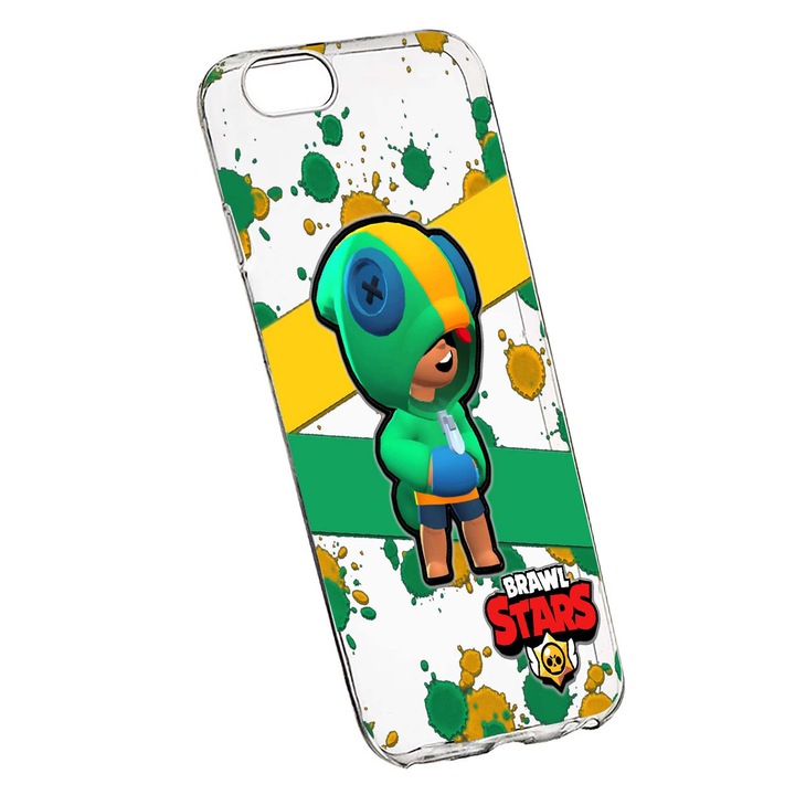 Husa Brawl Stars Leon, pentru Apple iPhone 7 Plus / 8 Plus, rezistenta la uzura, anti-alunecare, din silicon Premium, 647