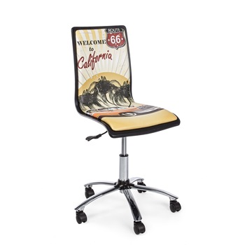 Scaun birou din lemn stratificat, reglabil si rotativ, Young California , 42x40x 99 cm Scaun birou din lemn stratificat, reglabil si rotativ, Young California , 42x40x 99 cm