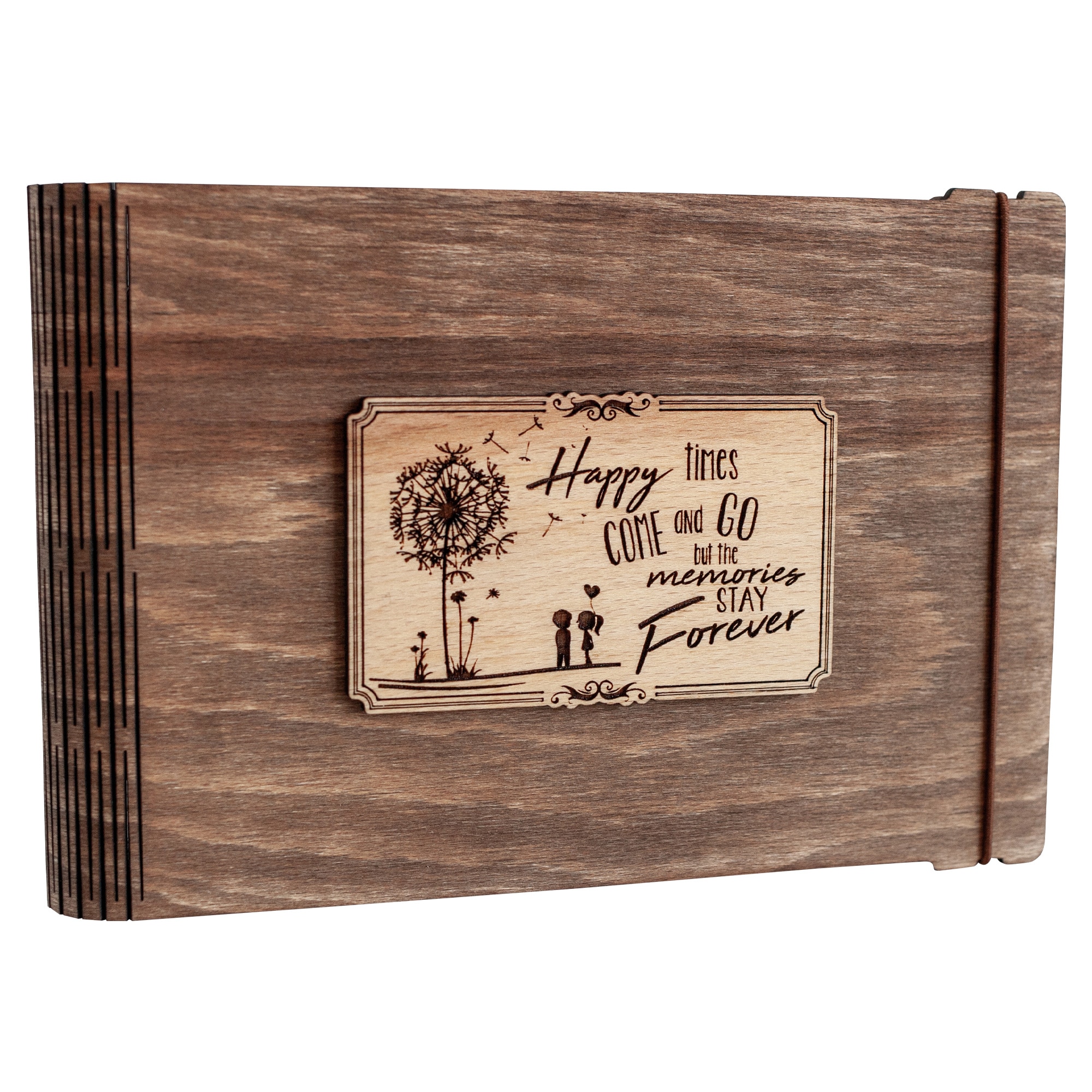 Album foto / GuestBook / Caiet amintiri VintageBox personalizata prin gravare model Papadie - nuc inchis
