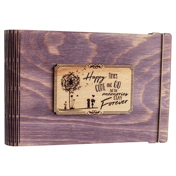 Album foto / GuestBook / Caiet amintiri VintageBox personalizata prin gravare model Papadie - mov Album foto / GuestBook / Caiet amintiri VintageBox personalizata prin gravare model Papadie - mov