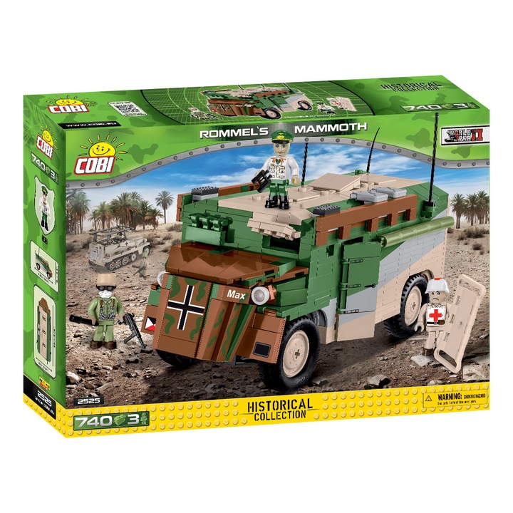 Set de constructie Cobi, WWII, ROMMEL'S MAMMOTH, 740piese