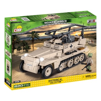 Set de constructie Cobi, WWII, Trasportorul blindat halftruck SD.KFZ. 250/3, 420piese Set de constructie Cobi, WWII, Trasportorul blindat halftruck SD.KFZ. 250/3, 420piese