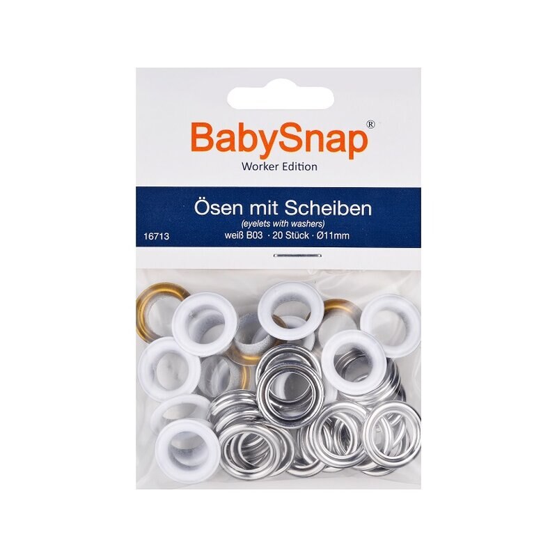 Set ocheti BabySnap 11mm - B03 Alb