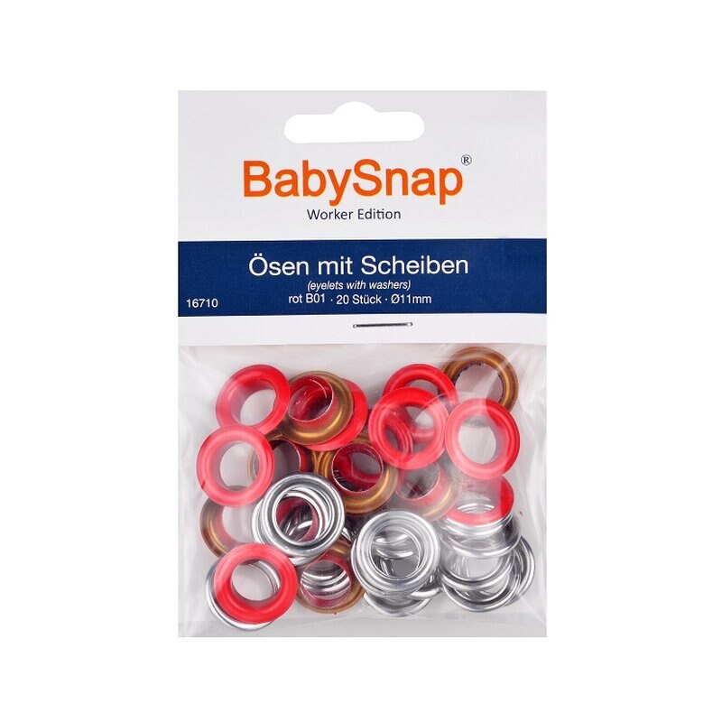 Set ocheti BabySnap 11mm - B01 Rosu, 20buc
