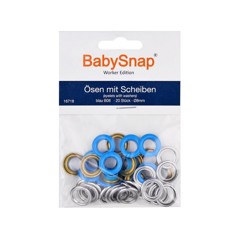 Set ocheti BabySnap 8mm - B08 Albastru, 20 buc