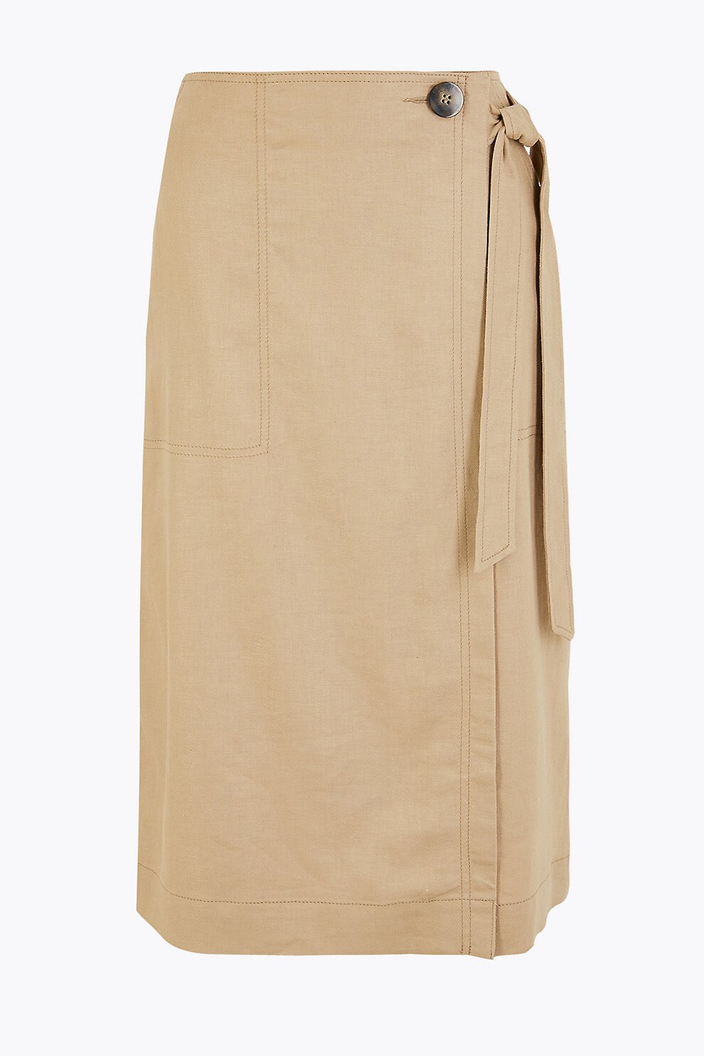 Marks & Spencer, Fusta petrecuta din amestec de in, Bej