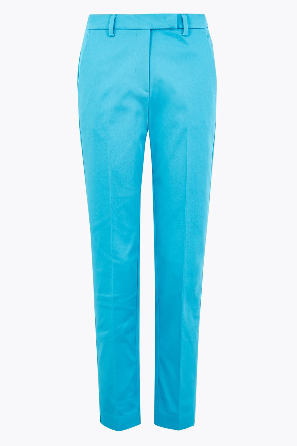 Marks & Spencer, Pantaloni chino slim fit Mia, Albastru aqua