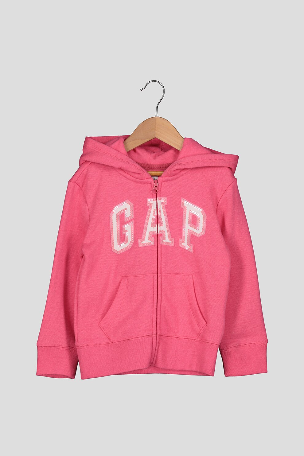 GAP, Hanorac cu fermoar si aplicatie logo t, Roz