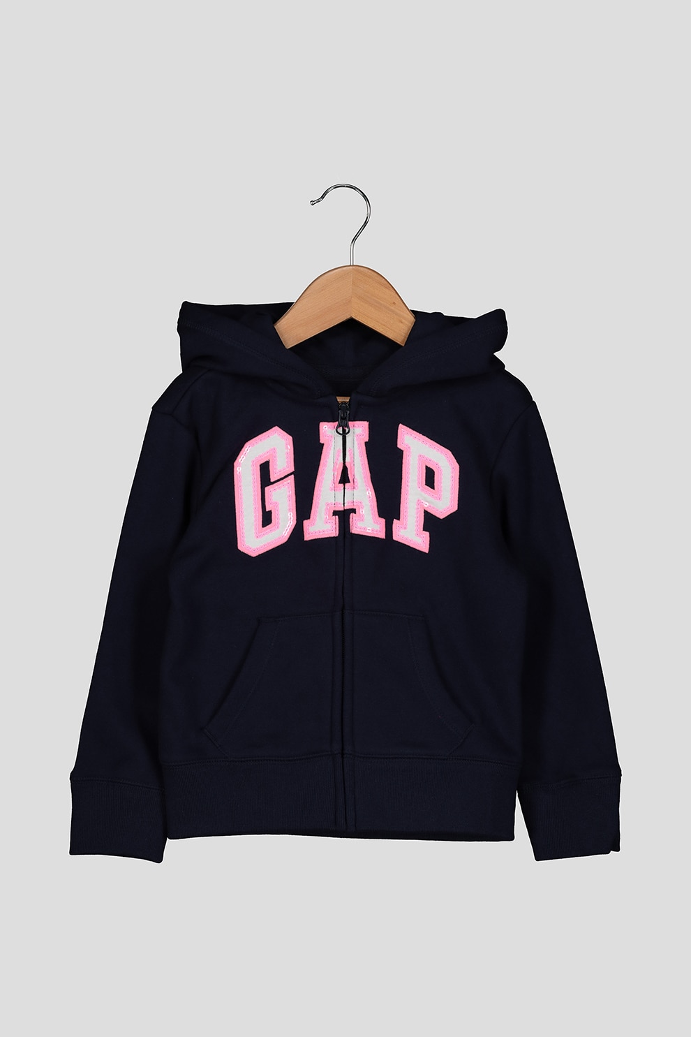 GAP, Hanorac cu fermoar si aplicatie logo t, Bleumarin