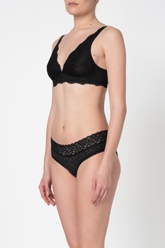 GAP, Sutien de dantela cu cupe triunghiulare, Negru, XS GAP, Sutien de dantela cu cupe triunghiulare, Negru, XS