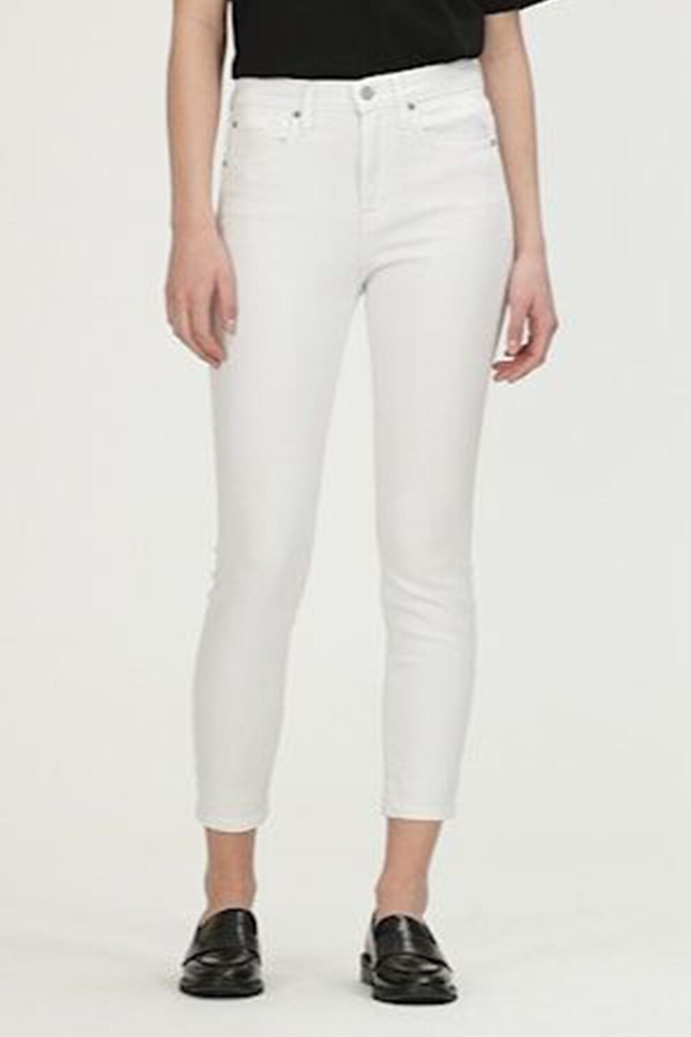 GAP, Blugi crop skinny, Alb, 28