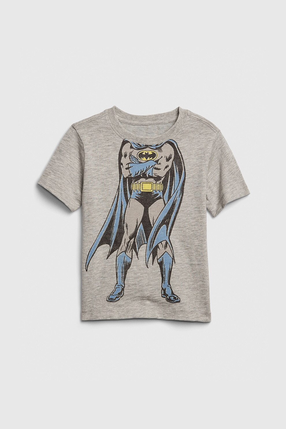 GAP, Tricou cu imprimeu DC™, Gei melange/Albastru inchis/Negru, 90 CM