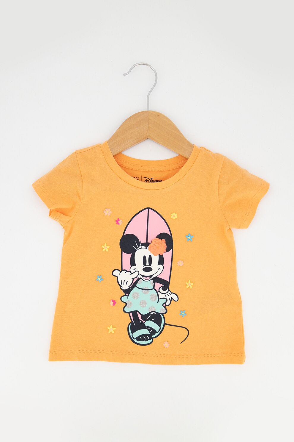 GAP, Tricou cu imprimeu Minnie Mouse, Portocaliu/Roz