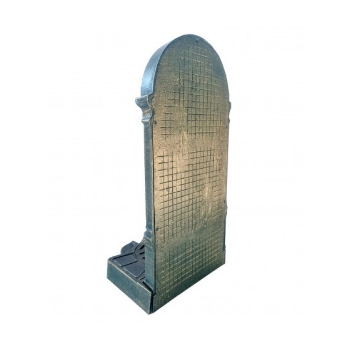 Cismea decorativa din aluminiu turnat vopsit cu lac, rezistent la intemperii si radiatii UV, dimensiuni 310 x 410 x 800 mm, robinet din alama 1/2", verde - auriu