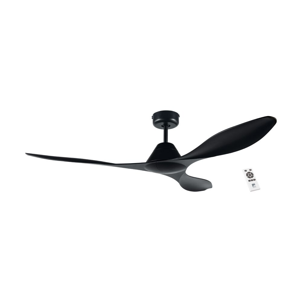 Ventilator de plafon, ANTIBES, EGLO, otel, ABS, negru mat, DC 45W cu driver senzorial, 132 x 30 cm, telecomanda inclusa