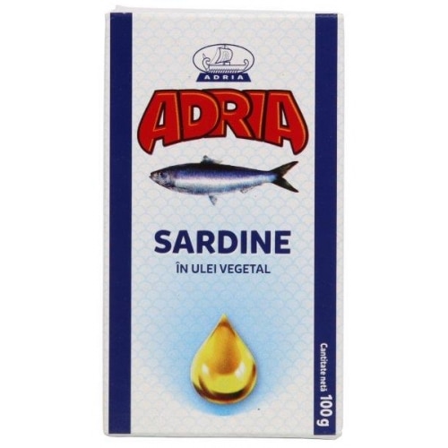 Sardine in ulei vegetal 100g Adria