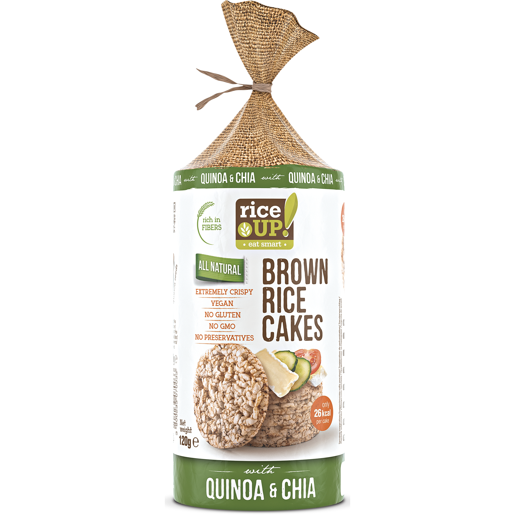 Rondele din orez cu chia si quinoa RiceUP, 120 g