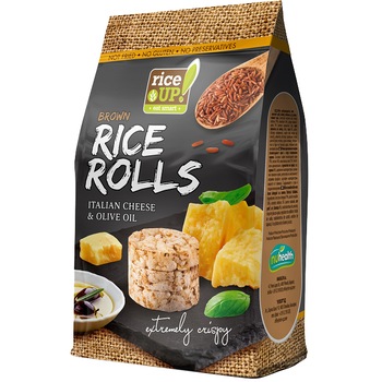 Mini-rondele din orez cu branza italiana si ulei de masline RiceUP, 50 g