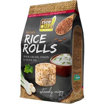 Mini-rondele din orez cu ceapa si smantana RiceUP, 50 g Mini-rondele din orez cu ceapa si smantana RiceUP, 50 g