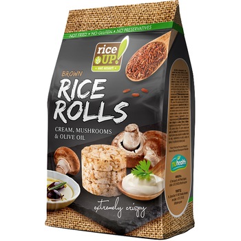 Mini-rondele din orez cu ciuperci si smantana RiceUP, 50 g Mini-rondele din orez cu ciuperci si smantana RiceUP, 50 g