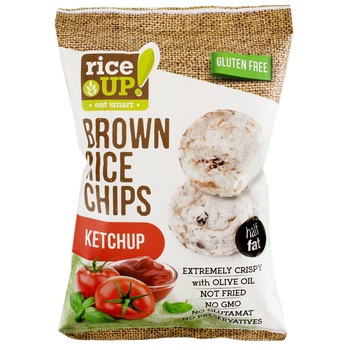 Chips din orez cu ketchup RiceUP, 60 g Chips din orez cu ketchup RiceUP, 60 g