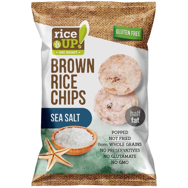 RICE UP Rizses chips, tengeri só ízesítéssel, 60g
