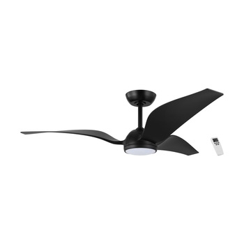 Ventilator de plafon Mosteiros, EGLO, cu iluminare LED si telecomanda, briza naturala, otel, ABS, negru mat, motor ventilator DC cu driver senzorial 50W, 6 viteze reversibile, LED 1x18W, 2000lm, lumina neutra, 142 x 37 cm Ventilator de plafon Mosteiros, EGLO, cu iluminare LED si telecomanda, briza naturala, otel, ABS, negru mat, motor ventilator DC cu driver senzorial 50W, 6 viteze reversibile, LED 1x18W, 2000lm, lumina neutra, 142 x 37 cm