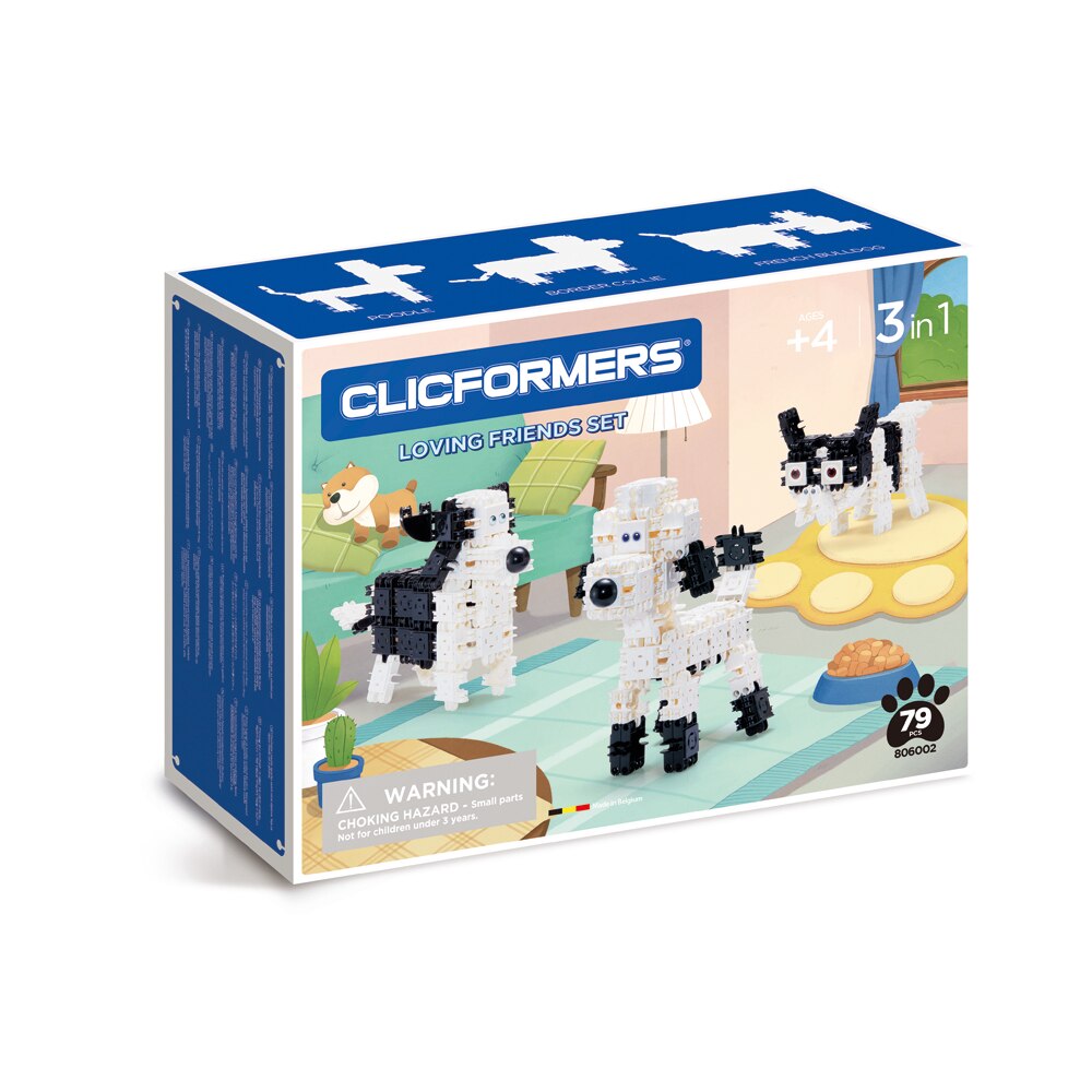 Set de construit Clicformers- Animale prietenoase, 79 piese