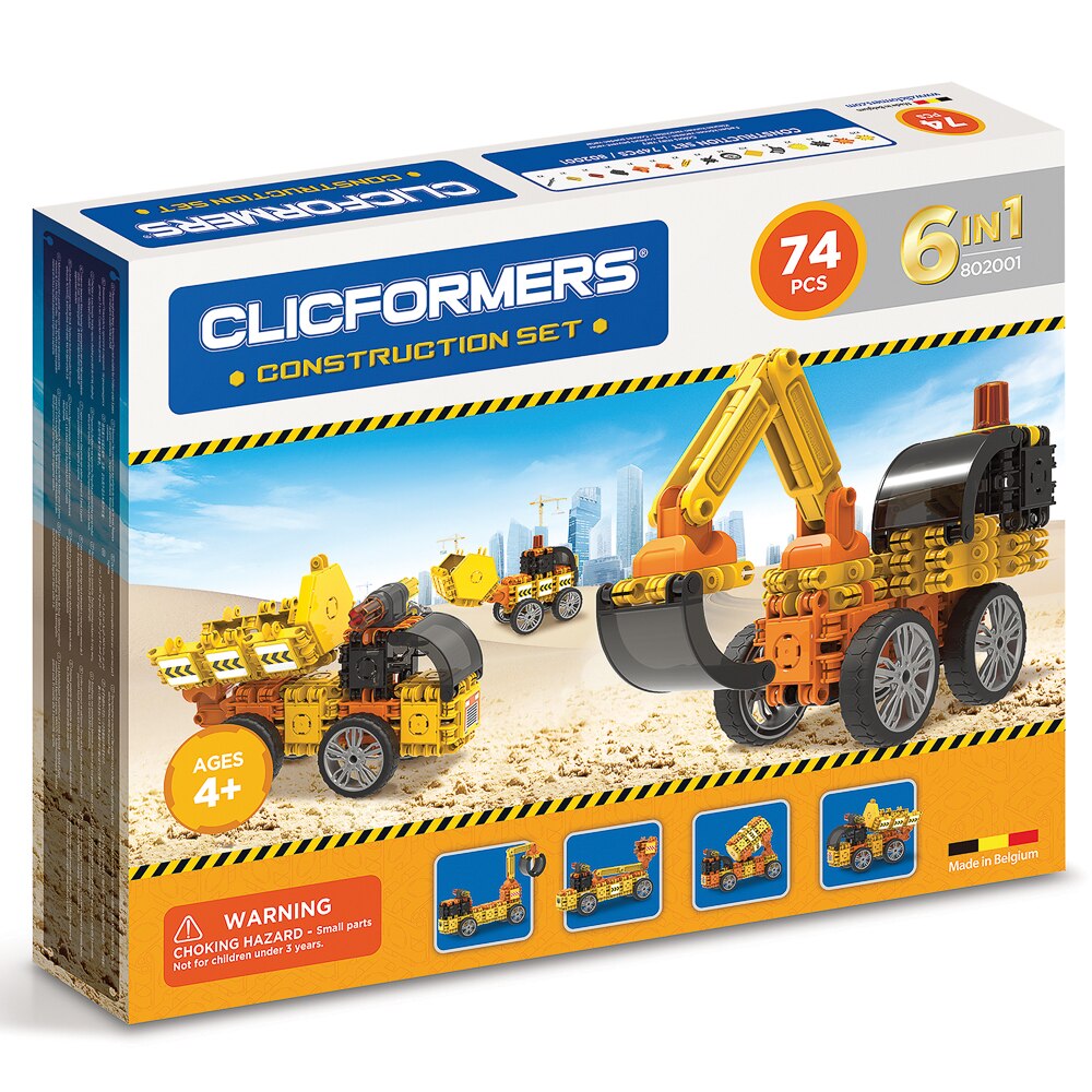 Set de construit Clicformers- Santier, 74 piese