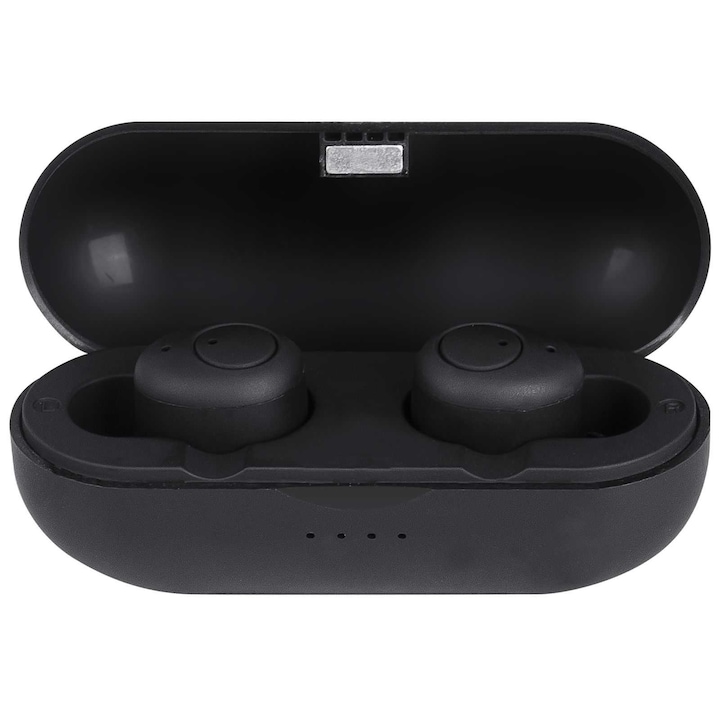 Vezeték nélküli Bluetooth fülhallgató mikrofonnal HMP 12E05 AIRBUDS, fekete, Trevi