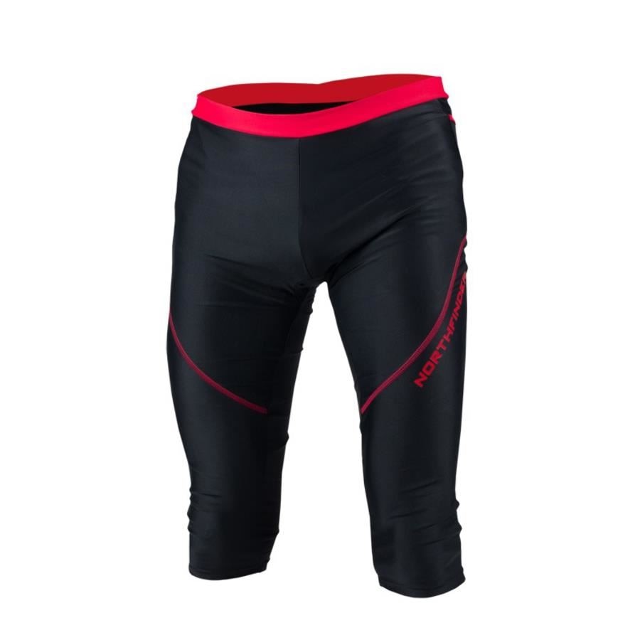 Pantaloni scurti alergare barbati NORTHFINDER Nikklas BE-3164SII, Negru/Rosu