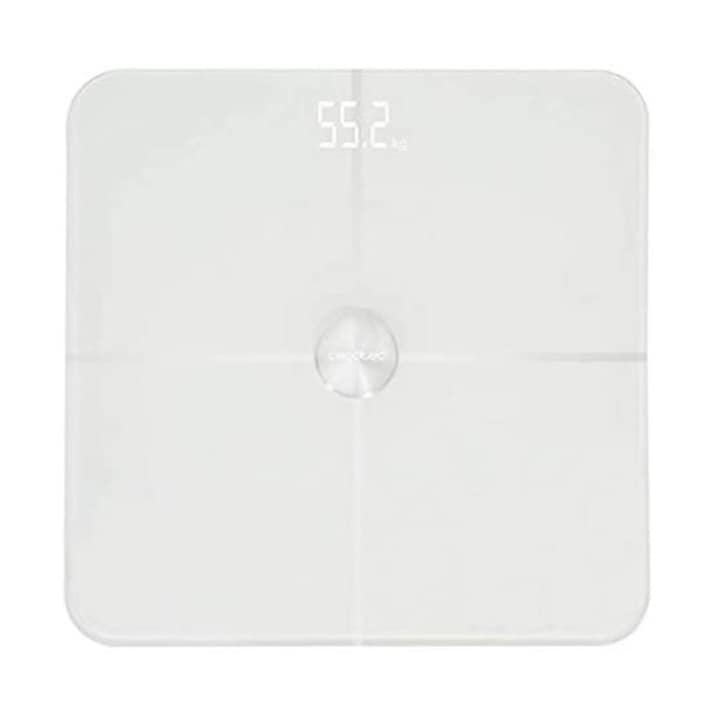 Кантар Cecotec Surface Precision 9600, Smart, LED дисплей, 10 измервателни стойности, BMI, Бял