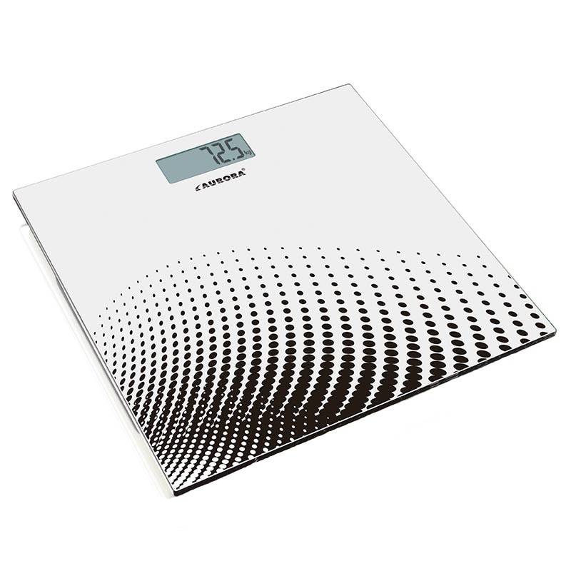 Cantar electronic Aurora AU4314 , capacitate 180 kg, afisaj LCD, sticla securizata 6mm, Alb