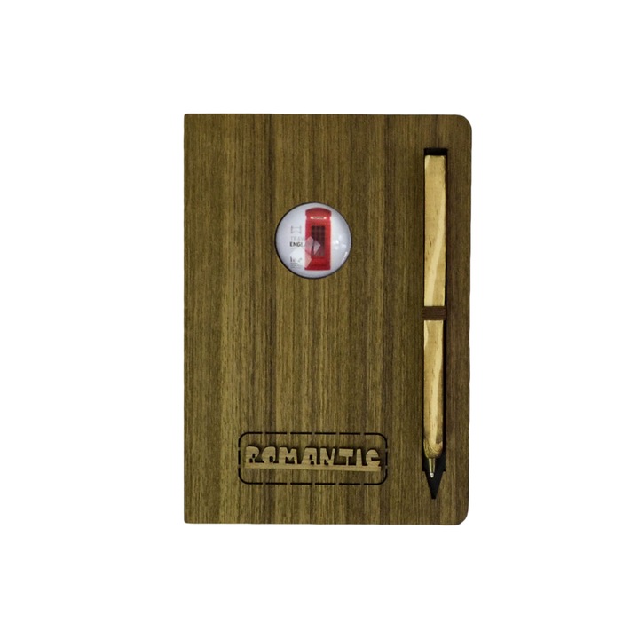 Agenda Lemn London, Model 3, 19 x 13 cm