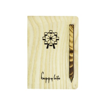 Agenda Lemn Fun Life, Model 3, 19 x 13 cm Agenda Lemn Fun Life, Model 3, 19 x 13 cm