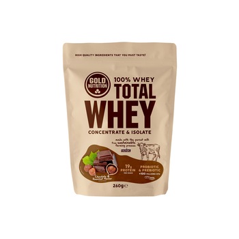 Pudra proteica, GoldNutrition, Total Whey ciocolata si alune, 260 g Pudra proteica, GoldNutrition, Total Whey ciocolata si alune, 260 g