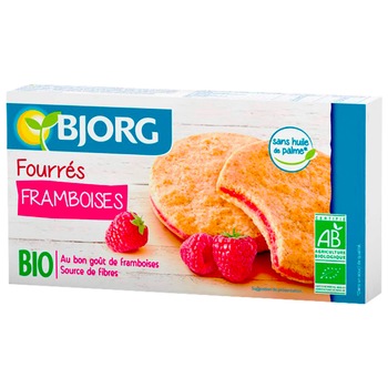 Biscuiti cu zmeura BIO Bjorg, 175g Biscuiti cu zmeura BIO Bjorg, 175g