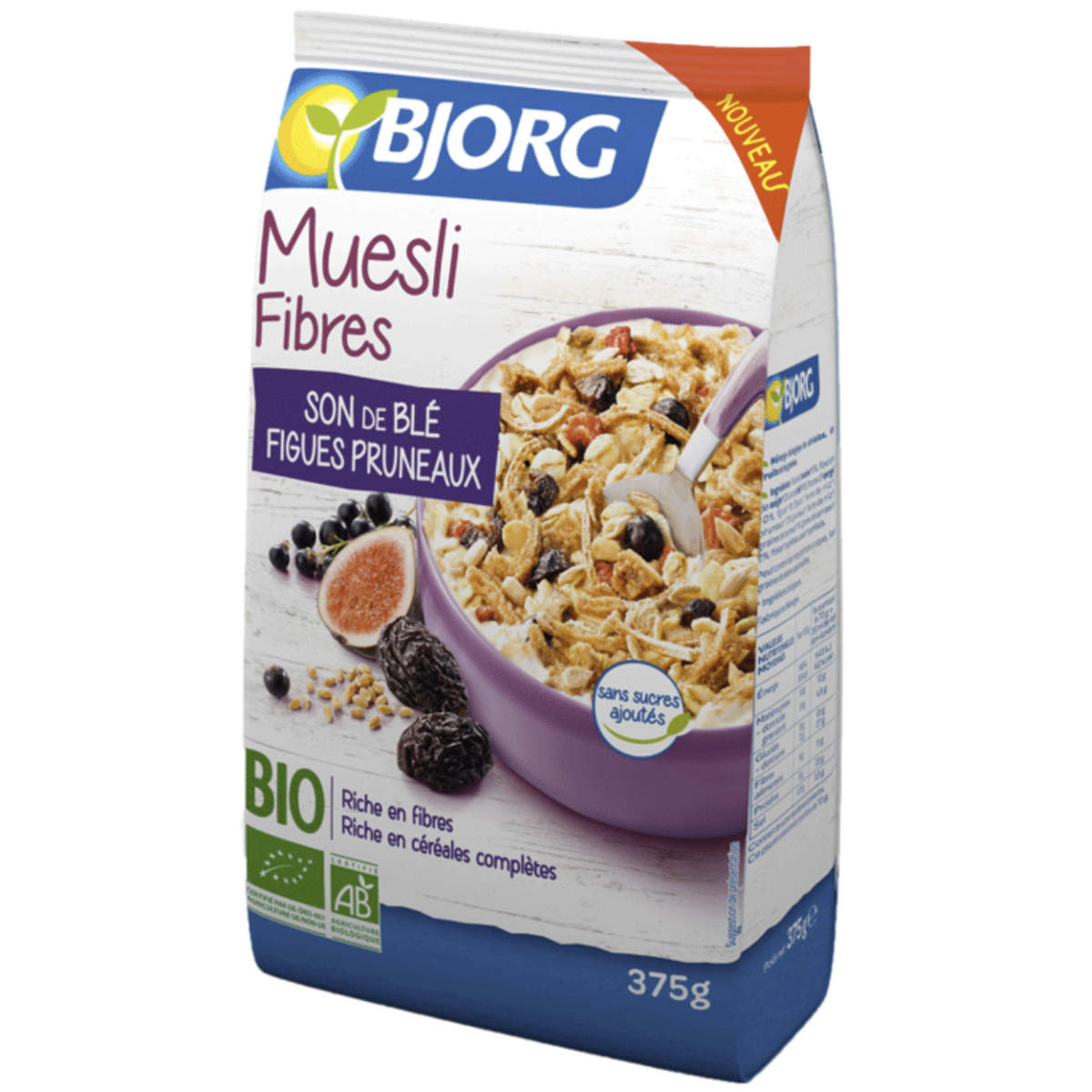 Musli prune si smochine Bjorg Bio, 375g