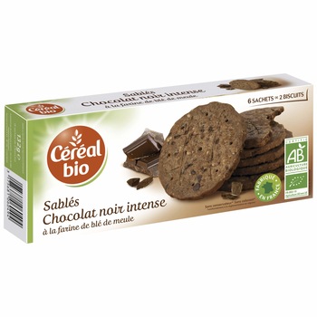 Biscuiti ciocolata neagra Cereal Bio, 132g